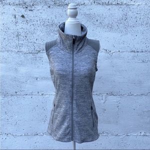 Athleta Gray Zip-Up Vest